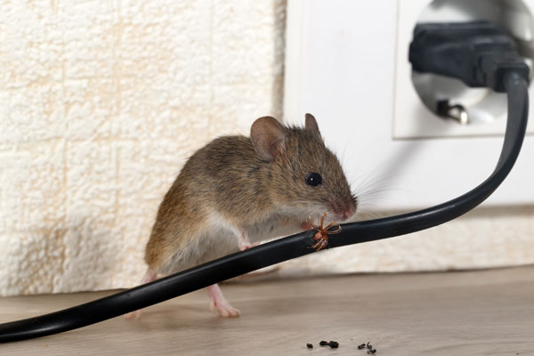 mouse chewing on electrical cord
